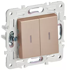 Выключатель 2-клавишный проходной с индикацией IEK SKANDY 10А SK-V10Sa SK-V22-1-10-K98