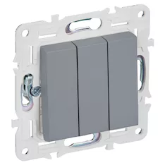 Выключатель 3-клавишный IEK SKANDY 10А SK-V11Gr SK-V30-0-10-K03