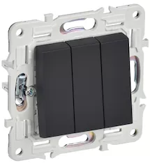 Выключатель 3-клавишный IEK SKANDY 10А SK-V11G SK-V30-0-10-K53 