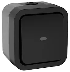 TORS Переключатель одноклавишный с индикацией 10А IP55 TS102 графит IEK TS-V10-1-10-55-K53