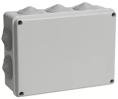 Коробка распаячная КМ41243 для открытой проводки безгалогенная (HF) 190х140х70мм IP44 10 гермовводов серая IEK UKO11-190-140-070-K41-44