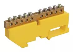 Шина PE "земля" на DIN-изол IEK ШНИ-6х9-10-Д-Ж YNN10-69-10D-K05 