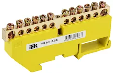 Шина PE "земля" на DIN-изол IEK ШНИ-6х9-12-Д-Ж