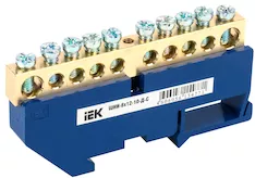 Шина N "ноль" на DIN-изол IEK ШНИ-8х12-10-Д-С
