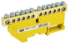 Шина PE "земля" на DIN-изол IEK ШНИ-8х12-12-Д-Ж