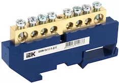 Шина N "ноль" на DIN-изол IEK ШНИ-8х12-8-Д-С