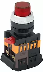 Кнопка IEK ABLFP-22 d22мм 240В 1з+1р красный
