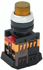 Кнопка IEK ABLFP-22 d22мм 240В 1з+1р желтый