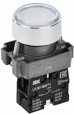 Кнопка IEK LA167-BAF11 d=22мм 1з белая