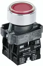 Кнопка IEK LA167-BAF45 d=22мм 1з+1р красная