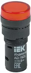 Лампа IEK AD16DS d16мм 230В AC красный
