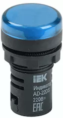 Лампа IEK AD22DS d22мм 230В синий