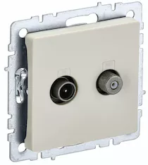 Розетка двойная IEK TV+SAT РТВ/РСп12-БрКр BR-AF20-O-K10