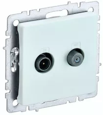 Розетка двойная IEK TV+SAT РТВ/РСп12-БрЖ BR-AF20-O-K36