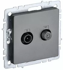 Розетка двойная IEK TV+SAT РТВ/РСп12-БрС BR-AF20-O-K46