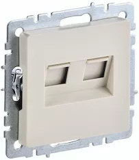 Розетка компьютерная двойная IEK BRITE RJ45 кат.5E РК10-2-БрКр BR-K20-1-K10