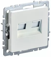 Розетка компьютерная двойная IEK BRITE кат.5E RJ45 РК10-2-БрЖ BR-K20-1-K36