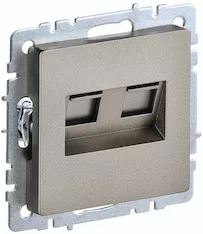 Розетка компьютерная двойная IEK BRITE RJ45 кат.5E РК10-2-БрШ BR-K20-1-K37