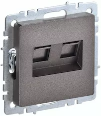 Розетка компьютерная двойная IEK BRITE RJ45 кат.5E РК10-2-БрТБ BR-K20-1-K45