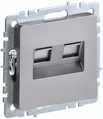 Розетка компьютерная двойная IEK BRITE RJ45 кат.5E РК10-2-БрС BR-K20-1-K46