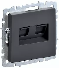 Розетка компьютерная двойная IEK BRITE RJ45 кат.5E РК10-2-БрГ BR-K20-1-K53