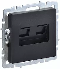 Розетка двойная IEK BRITE RJ11+RJ45 кат.5E РК/Т12-БрЧ BR-KT20-O-1-K02