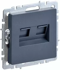 Розетка двойная IEK BRITE RJ11+RJ45 кат.5E РК/Т12-БрМ BR-KT20-O-1-K35