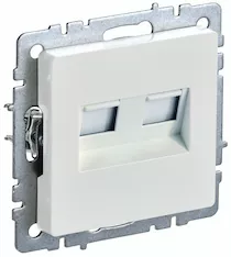 Розетка двойная IEK BRITE RJ11+RJ45 кат.5E РК/Т12-БрЖ BR-KT20-O-1-K36
