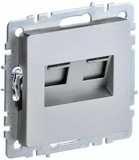 Розетка двойная IEK BRITE RJ11+RJ45 кат.5E РК/Т12-БрА BR-KT20-O-1-K47