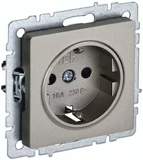 Розетка 1-местная с заземлением с защитными шторками IEK 16А РС14-1-0-БрШ BR-R14-16-K37