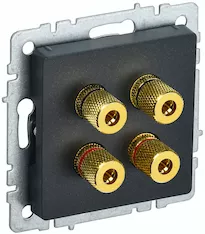 Аудиорозетка 4-местная IEK РА10-БрЧ BR-S40-K02