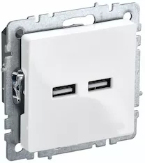 Розетка IEK BRITE USB A+A 5В 3,1А РЮ10-1-БрБ BR-U21-D31-K01