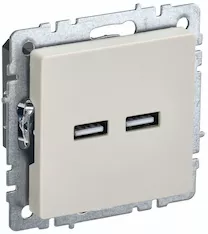Розетка IEK BRITE USB A+A 5В 3,1А РЮ10-1-БрКр BR-U21-D31-K10