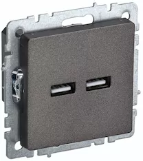 Розетка IEK BRITE USB A+A 5В 3,1А РЮ10-1-БрТБ BR-U21-D31-K45