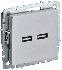 Розетка IEK BRITE USB A+A 5В 3,1А РЮ10-1-БрА BR-U21-D31-K47