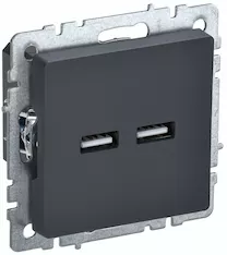 Розетка IEK BRITE USB A+A 5В 3,1А РЮ10-1-БрГ BR-U21-D31-K53