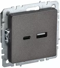 Розетка IEK USB A+C 18Вт РЮ11-1-БрТБ