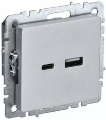Розетка IEK USB A+C 18Вт РЮ11-1-БрА
