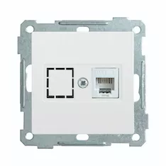 Розетка телефонная IEK РТ12-1-Б RJ12 BOLERO ETB10-K01