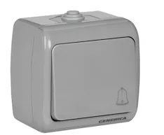 AQUATIC Выключатель кнопочный для открытой установки 10А IP54 ВС-20-1-3-А GENERICA EVA14-K03-10-54