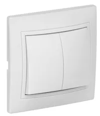 KVARTA Выключатель 2-клавишный 10А кер. ВС10-2-0-КБ белый GENERICA EVK20-K01-10-K