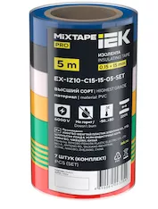 MIXTAPE PRO Изолента 0,15х15мм 5м (7шт/компл) IEK EX-IZ10-C15-15-05-SET