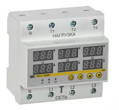 Реле напряжения и тока РНТ-д трехфазное 90мм 63А IEK IVC41-3-63