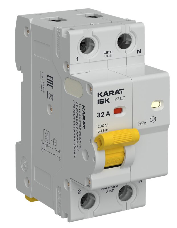 KARAT Устройство защиты от дугового пробоя 1P+N 32A IEK KA-DP10-1-032
