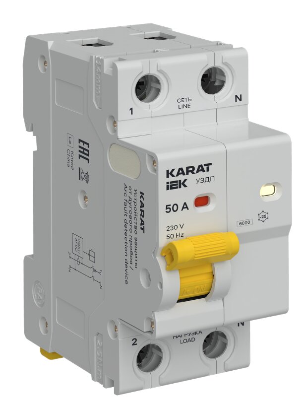 KARAT Устройство защиты от дугового пробоя 1P+N 50A IEK KA-DP10-1-050