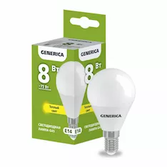 Лампа светодиодная GENERICA LED G45 8Вт 230В 3000К E14 LL-G45-08-230-30-E14-G