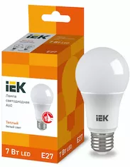 Лампа груша IEK LED A60 7Вт 230В 3000К E27