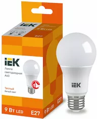 Лампа груша IEK LED A60 9Вт 230В 3000К E27