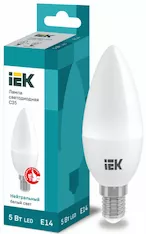 Лампа свеча IEK LED C35 5Вт 230В 4000К E14
