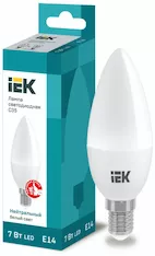 Лампа свеча IEK LED C35 7Вт 230В 4000К E14